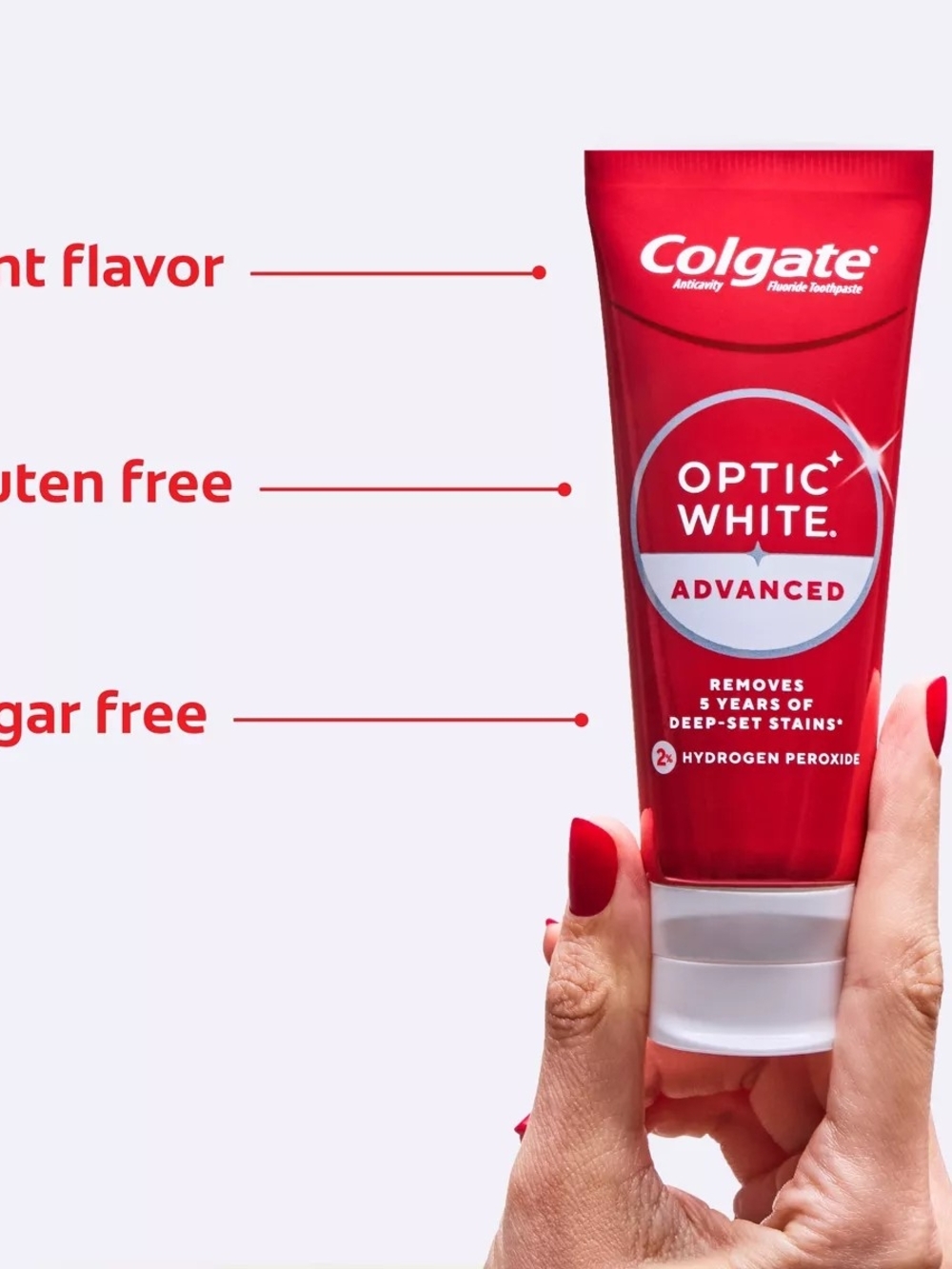Colgate Optic White Advanced Toothpaste - Red - Picture 4 of 6